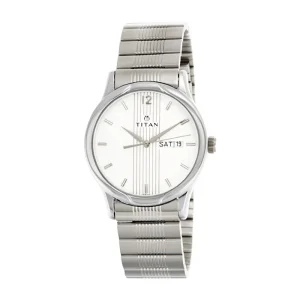 Swiss luxury watch with stainless steel band