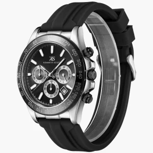 Swiss luxury watch with stainless steel band