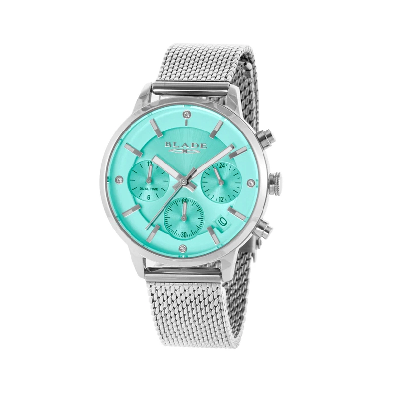 Timezone Oman – Luxury Watches, Swiss Timepieces & Smartwatches BLADE Venus Aqua 3638L2SIS SS & Mesh Multifunction Women's Watch
