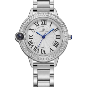 Swiss luxury watch with stainless steel band