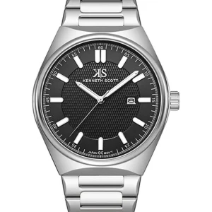 Swiss luxury watch with stainless steel band