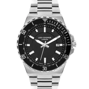 Swiss luxury watch with stainless steel band