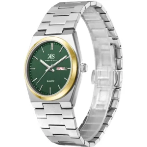 Swiss luxury watch with stainless steel band