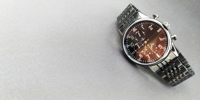 Swiss luxury watch with stainless steel band