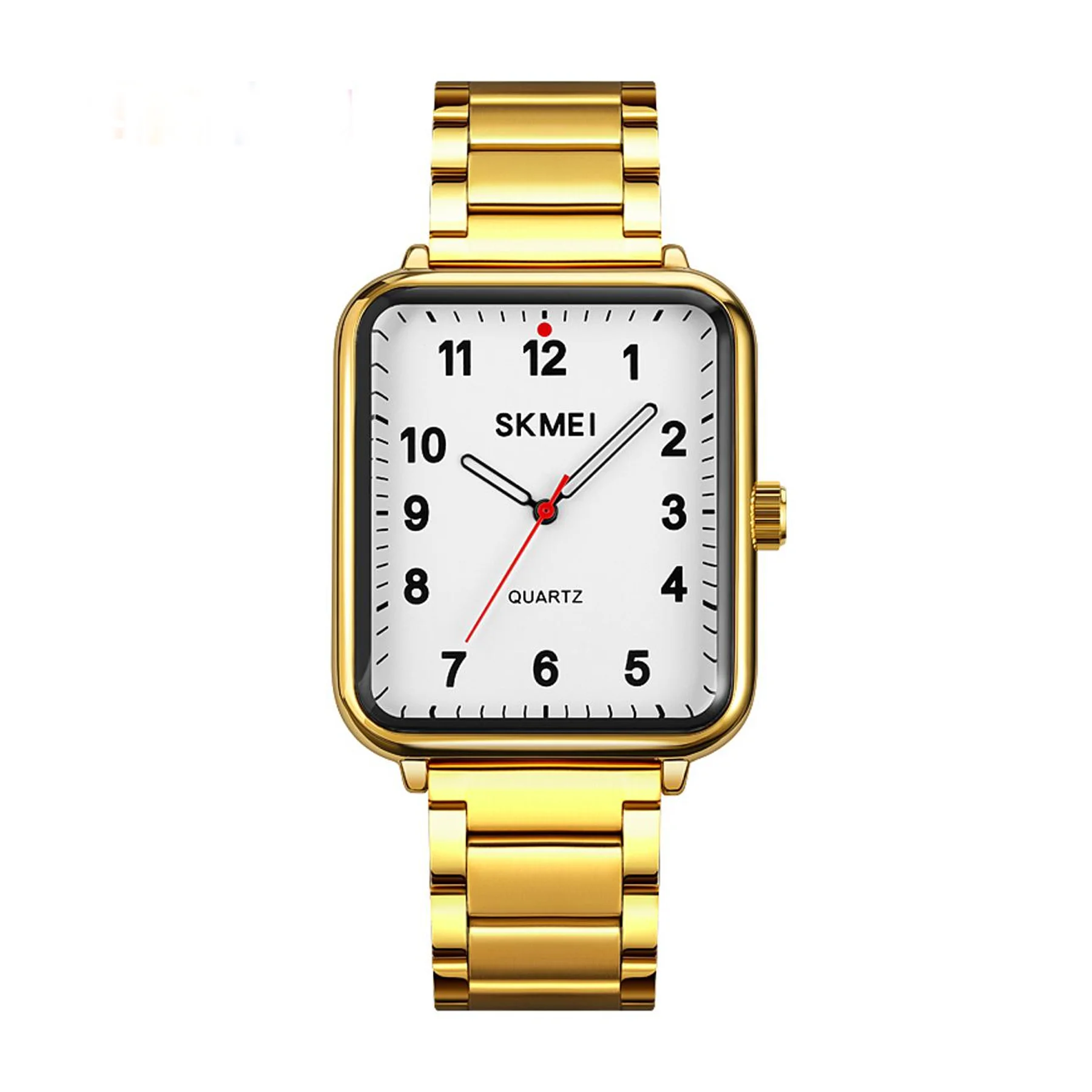 Timezone Oman – Luxury Watches, Swiss Timepieces & Smartwatches SKMEI 1954 Casual Elegant Rectangle Dial Shape Stainless Steel Men Quartz Watch - Image 2