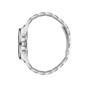 Swiss luxury watch with stainless steel band