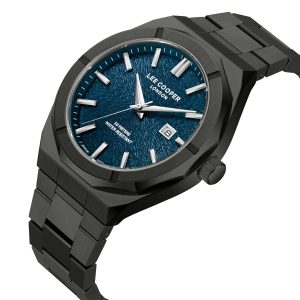 Swiss luxury watch with stainless steel band