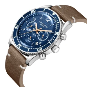 Swiss luxury watch with stainless steel band