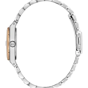 Swiss luxury watch with stainless steel band