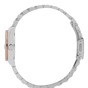 Swiss luxury watch with stainless steel band