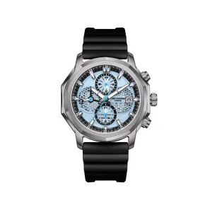 Swiss luxury watch with stainless steel band