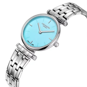 Swiss luxury watch with stainless steel band