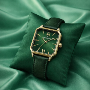 Swiss luxury watch with stainless steel band