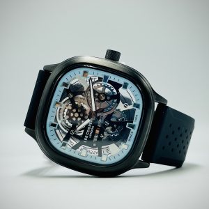 Swiss luxury watch with stainless steel band