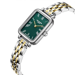 Swiss luxury watch with stainless steel band