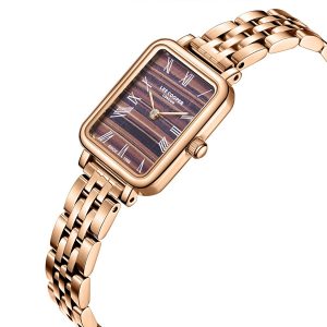 Swiss luxury watch with stainless steel band