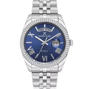 Swiss luxury watch with stainless steel band