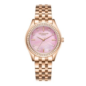 Swiss luxury watch with stainless steel band