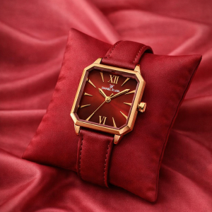 Swiss luxury watch with stainless steel band