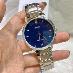 Swiss luxury watch with stainless steel band