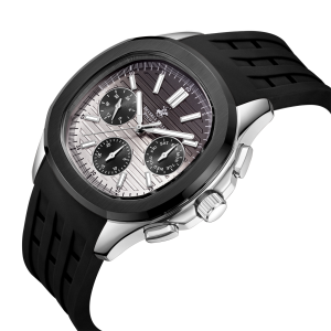 Swiss luxury watch with stainless steel band