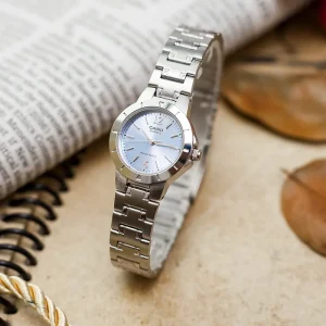 Swiss luxury watch with stainless steel band