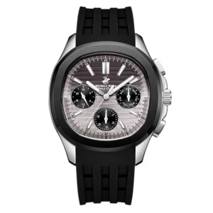 Swiss luxury watch with stainless steel band