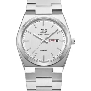 Swiss luxury watch with stainless steel band