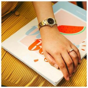 Swiss luxury watch with stainless steel band