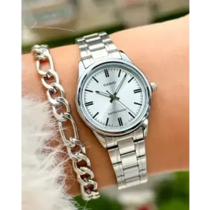 Swiss luxury watch with stainless steel band