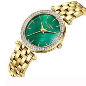 Swiss luxury watch with stainless steel band