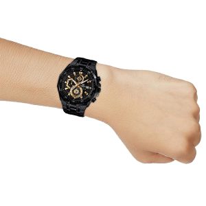 Swiss luxury watch with stainless steel band