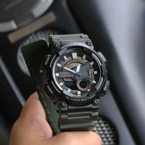 Swiss luxury watch with stainless steel band