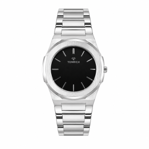 Swiss luxury watch with stainless steel band