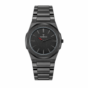 Swiss luxury watch with stainless steel band