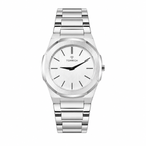 Swiss luxury watch with stainless steel band