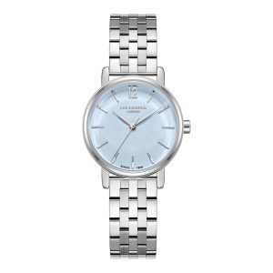Swiss luxury watch with stainless steel band