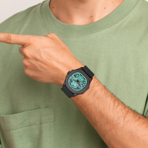 Swiss luxury watch with stainless steel band
