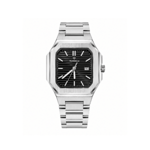 Swiss luxury watch with stainless steel band