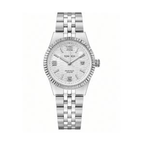 Swiss luxury watch with stainless steel band