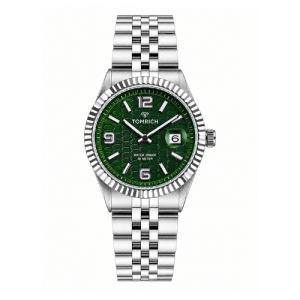 Swiss luxury watch with stainless steel band