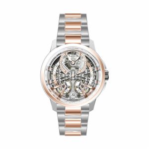 Swiss luxury watch with stainless steel band