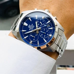 Swiss luxury watch with stainless steel band