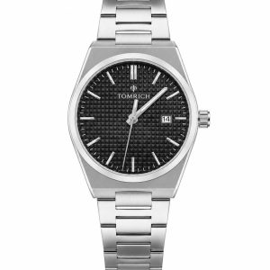 Swiss luxury watch with stainless steel band