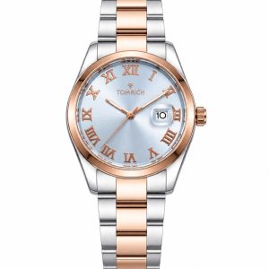 Swiss luxury watch with stainless steel band