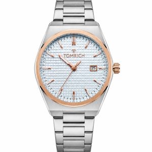 Swiss luxury watch with stainless steel band