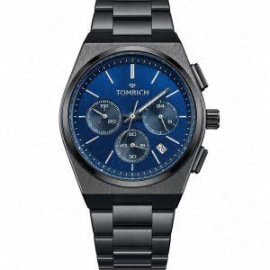 Swiss luxury watch with stainless steel band