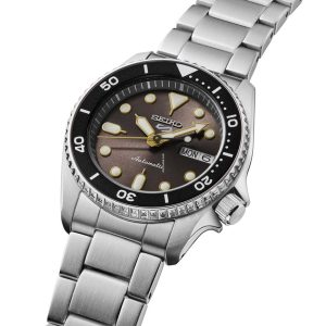 Swiss luxury watch with stainless steel band
