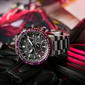 Swiss luxury watch with stainless steel band