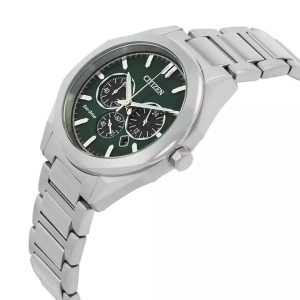 Swiss luxury watch with stainless steel band